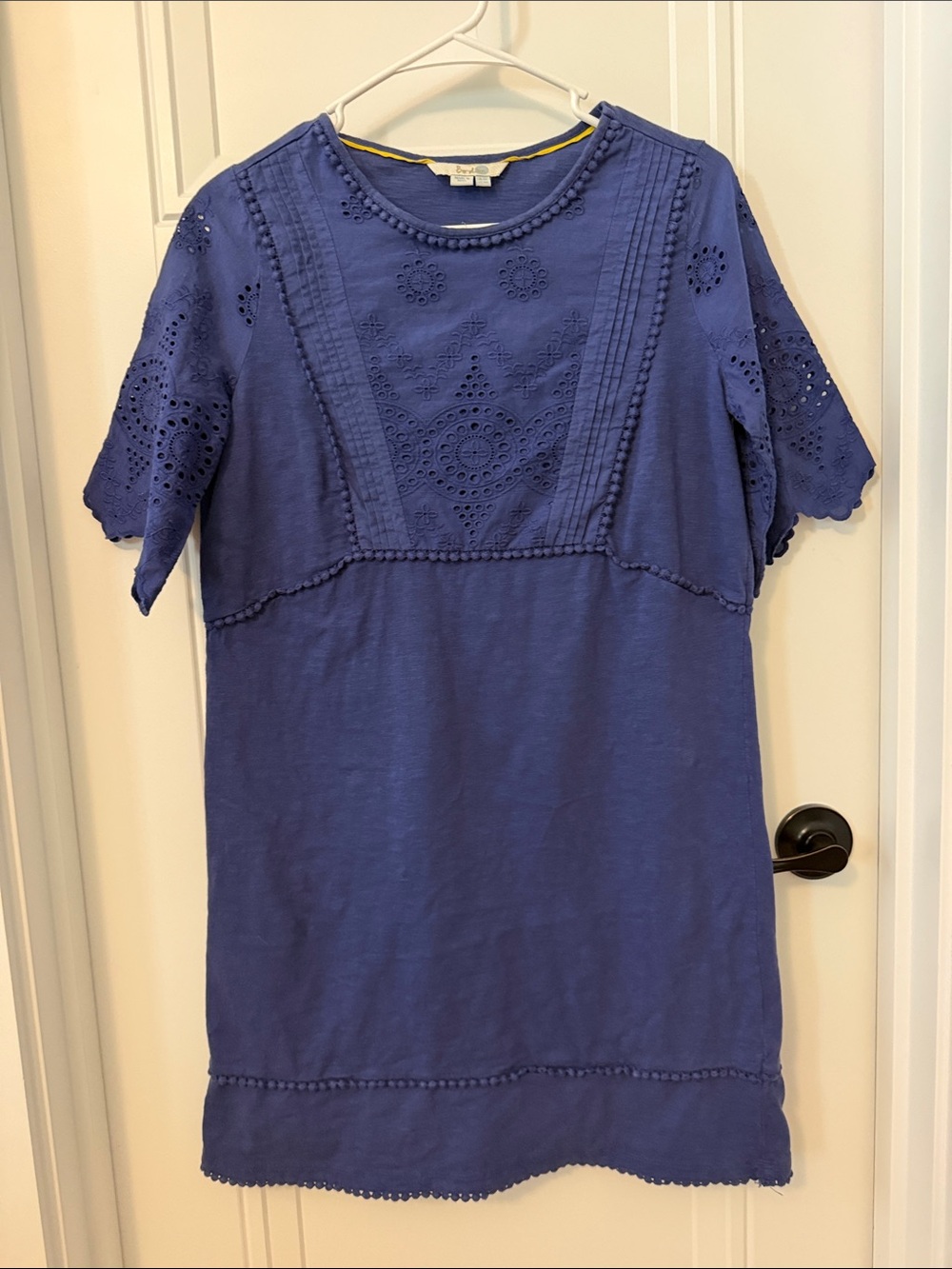 Boden Indigo Eyelet Knit Shift Dress